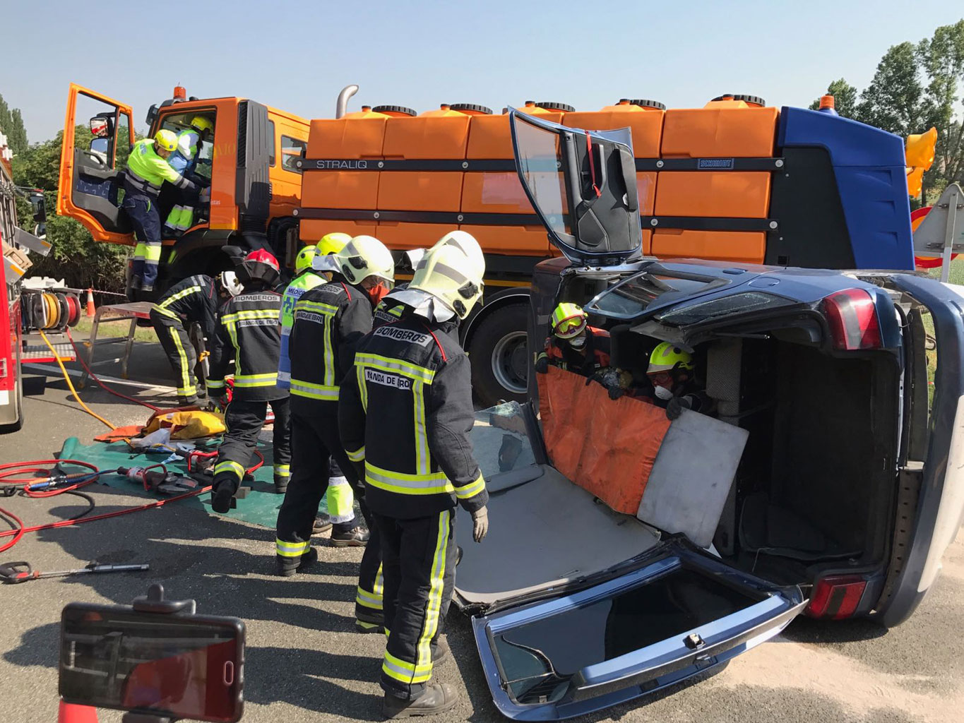 Autopistas realiza un simulacro de accidente en la AP-68