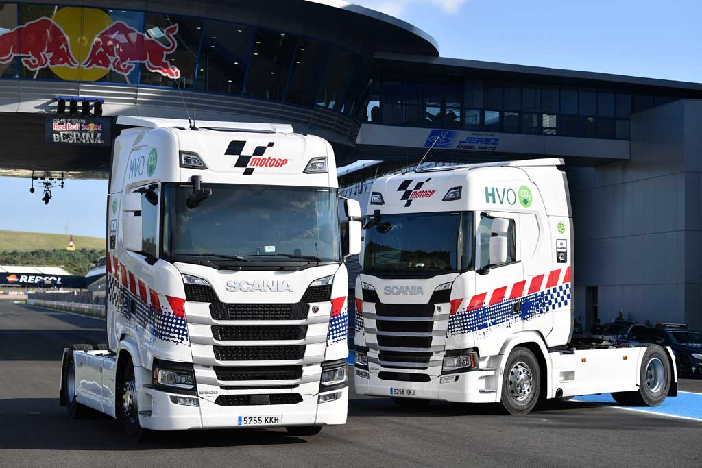Scania proveedor de camiones sostenibles de MotoGP en 2018 y 2019 Scania proveedor de camiones sostenibles de MotoGP en 2018 y 2019