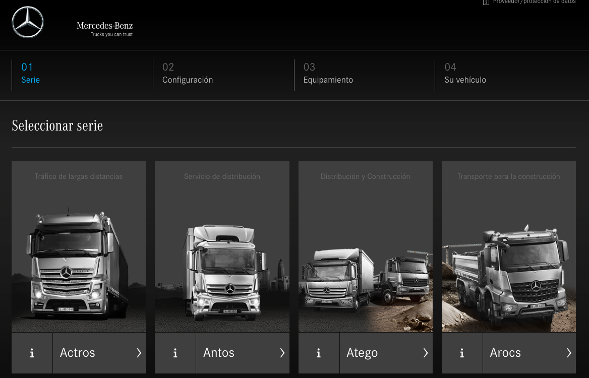 Nuevo configurador digital de camiones Mercedes Benz