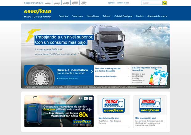Goodyear relanza su página web sobre neumáticos para camión