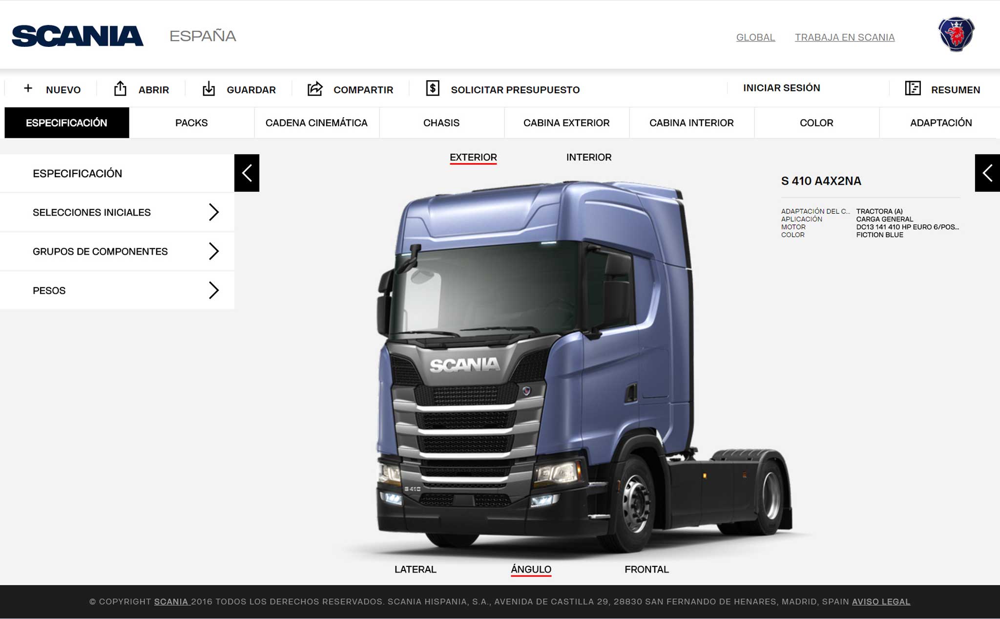 Scania Configurator, la plataforma online para configurar tu camión
