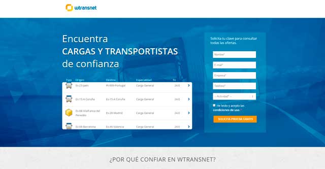 Prueba el servicio Wtransnet gratis