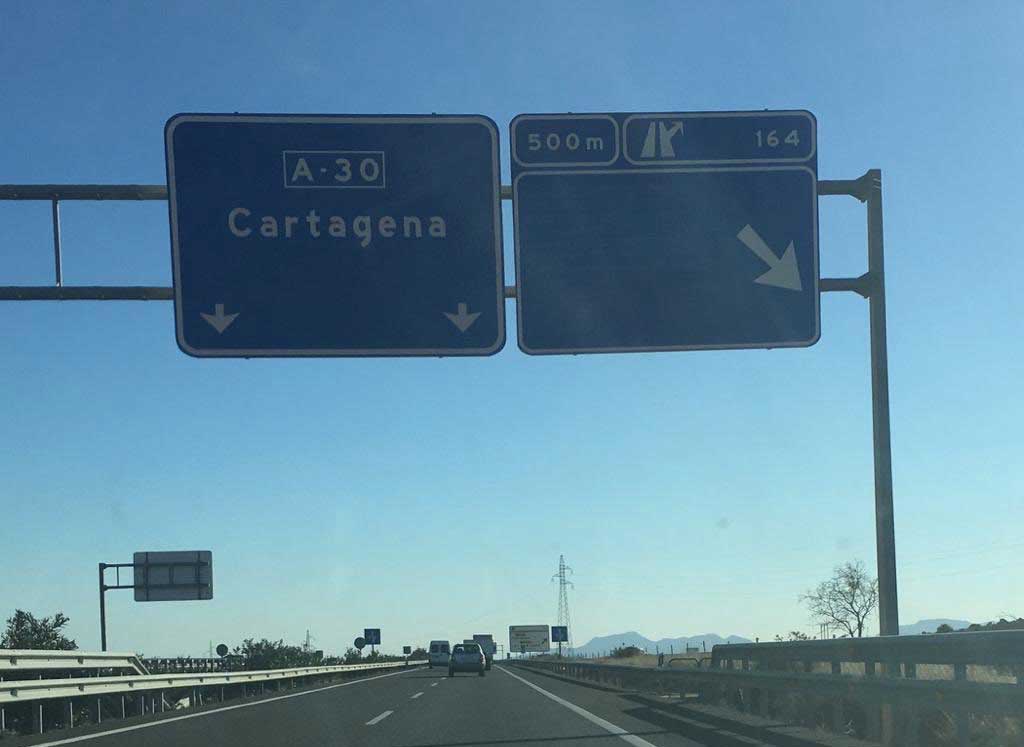 Señal en autopista de Murcia