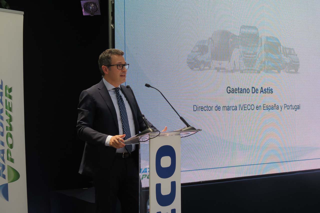 Gaetano de Astis, responsable de la marca IVECO para España y Portugal, destacaba en la clausura que el gas natural ya es una realidad para el transporte sostenible.