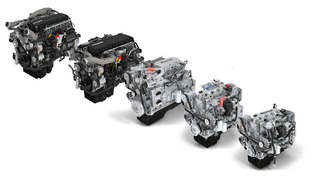 Actualmente el programa de motores Paccar va desde los 3,8 litros hasta los 13 y alcanza desde 156CV hasta los 530 CV.