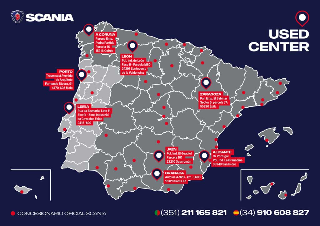Mapa Used Center Scania