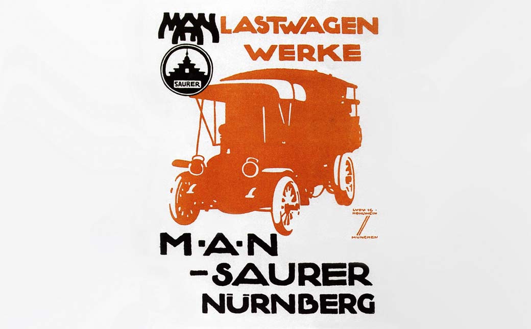 En 1915 MAN fabrica sus primeros camiones, que sin embargo eran modelos Saurer suizos fabricados bajo licencia.