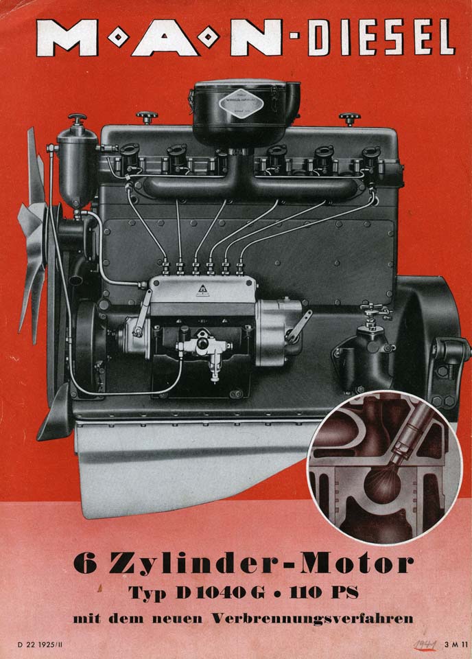 Publicidad de los motores MAN Diesel en 1937.