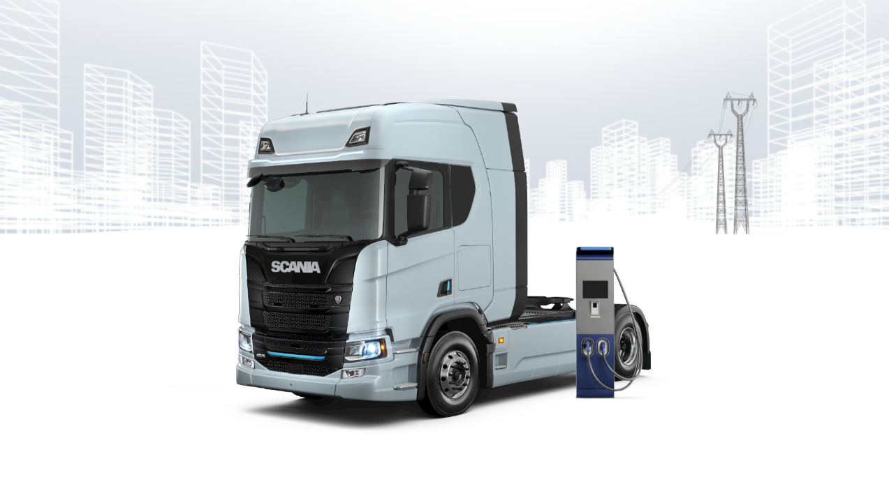 Scania lanzará en el cuarto trimestre de 2023 sus modelos R 45 y S 45 eléctricos a baterías (Battery Electric Vehicle o BEV) para 64 Toneladas de capacidad y hasta 350 kms de autonomía entre recargas.