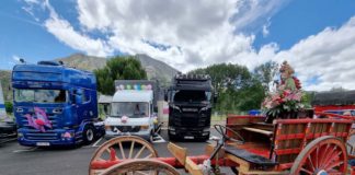 San Cristóbal concentración de camiones Puebla de Lillo 2023 Concentración de camiones San Cristóbal 2023 en Puebla de Lillo (León).