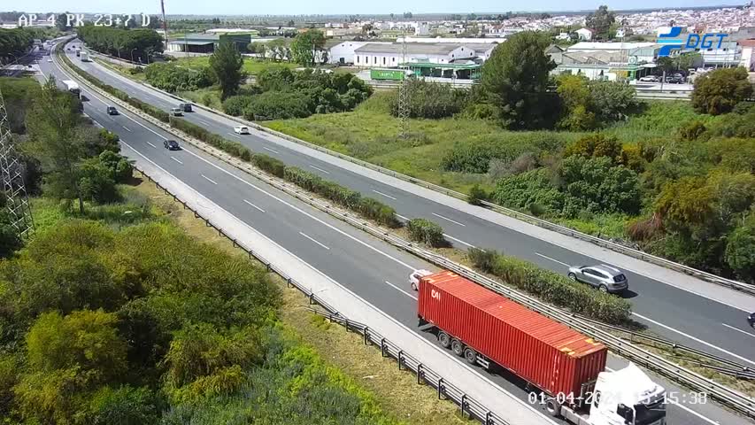 Imagen del tramo de la autopista Ap4 Sevilla Cádiz donde tuvo lugar el fatídico accidente. 