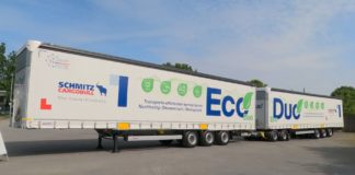 Schmitz Cargobull los semirremolques que vienen IAA 2024 Combinación de dos semis, Dúo Tráiler de Schmitz Cargobull para 72 T de peso total autorizado de la combinación.