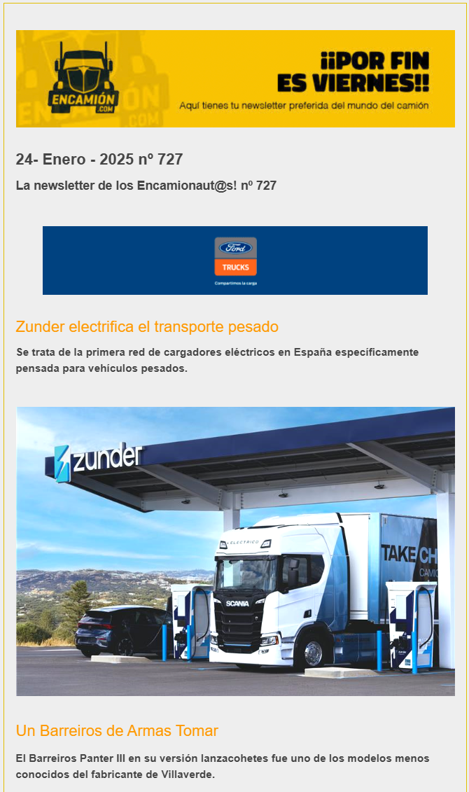 La newsletter de los encamionaut@s nº 727 de encamion.com