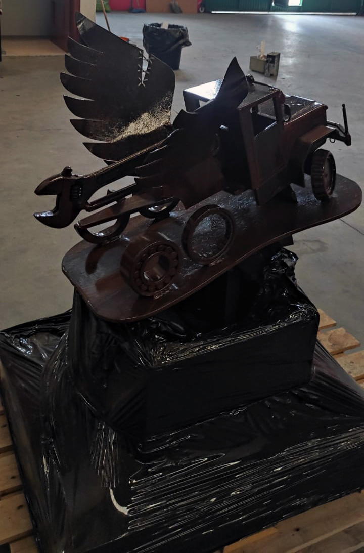 Escultura en homenaje a Saso que se instalará próximamente en la propia Rampa de Saso.