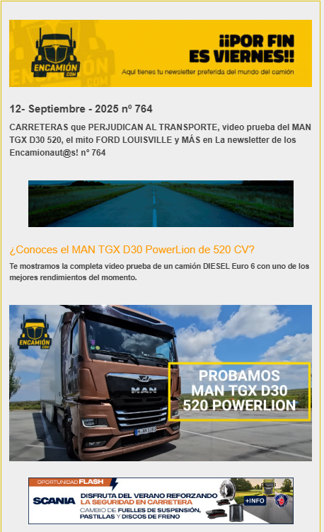 La actualidad de los encamionaut@s en la Newsletter de encamion nº 764