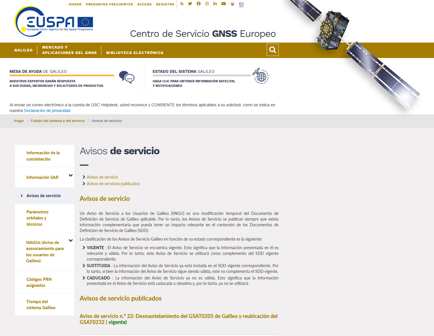 Red Satélites Sistema Galileo