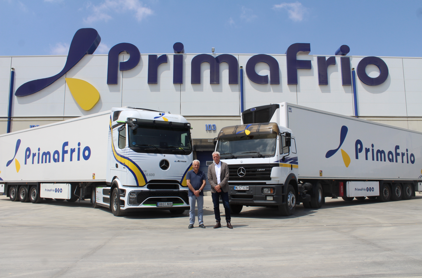 Grupo Primafrio y Mercedes-Benz Trucks han presentado oficialmente su colaboración como el primer proyecto conjunto de electrificación para el transporte frigorífico de larga distancia.